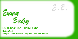 emma beky business card